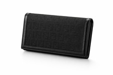 Fendi Black Zucchino Canvas/ Leather Long Wal...