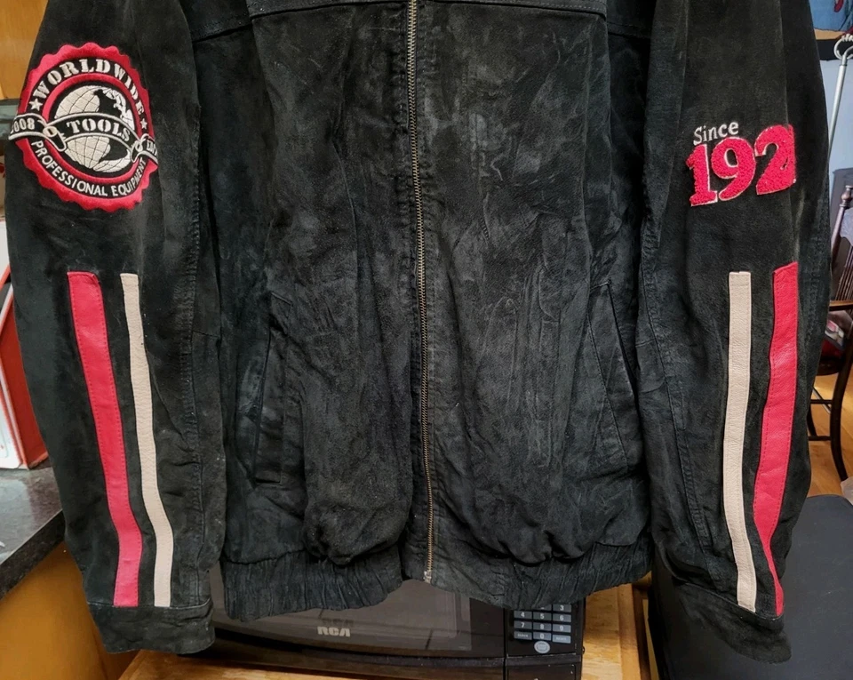 Snap-On Tools Black Suede Leather Jacket 2008 Tools Edition Men's XL Nice - Image 3 of 4