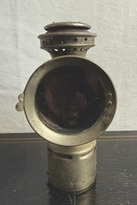 Antique Metal Bicycle Lantern…Red, Green And Blue Jeweled Glass Lights