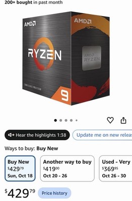 AMD Ryzen 9 5950X Desktop Processor (4.9GHz, 16 Cores, Socket AM4