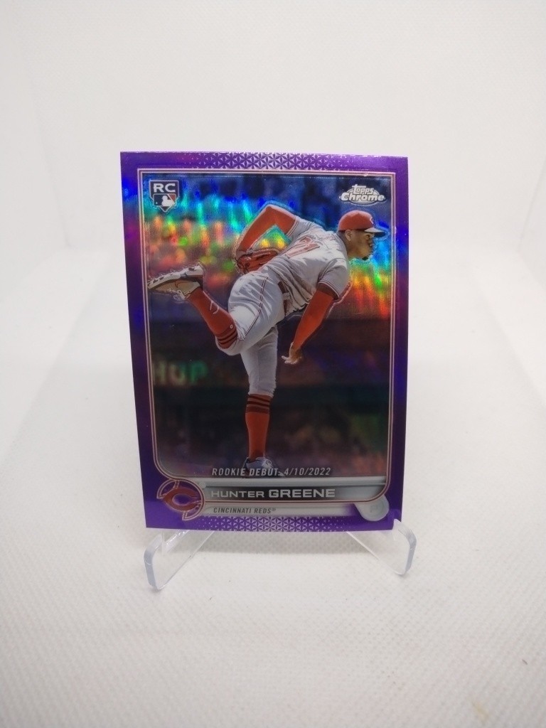 2022 Topps Chrome Update Purple Refractors Hunter Greene #USC93 RC Reds 🔴