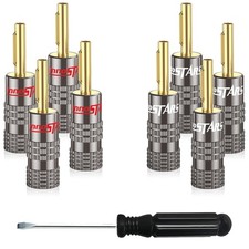InnoStars Banana Plugs for Speaker Wire 4 Pairs, 8 4 Pairs / 8 Pcs, Gold