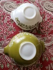 Vintage 2 PYREX Spring Blossom Cinderella Bowl Crazy Daisy Avocado 444 And 443