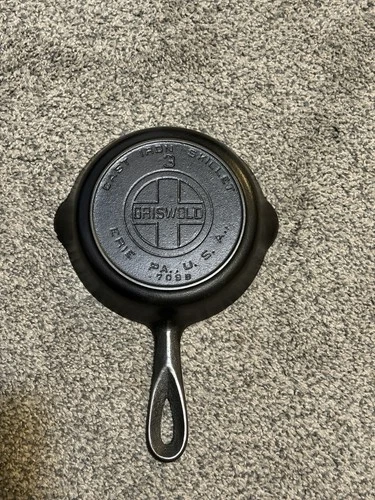 Griswold Cast-Iron Skillet # 3Large Block Logo With Heat Ring
