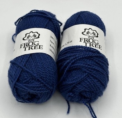 Lot of Two (2) Frog Tree BLUE Sport Alpaca Wool Yarn Bolivia Color 37 Lot 01/06