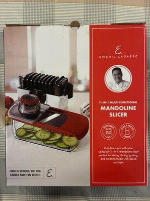 Emeril Lagasse Multi-Functional 11-Piece Mandoline Slicer Set, Red