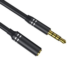 3.5mm Headphone Extension Cable 6Ft/1.8M , 4 Pole Hi-Fi 6Ft 1.8M , Black