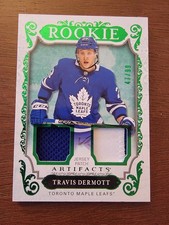 2018-19 Upper Deck Artifacts - Rookies Travis Dermott #173 Emerald Material /99 