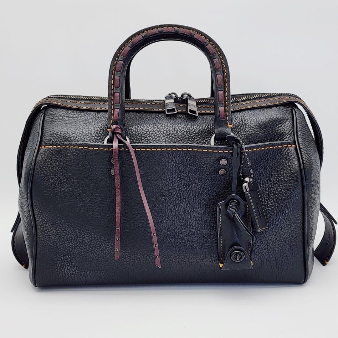 COACH レザーミニ ボディバッグ 黒　美品 COACH Rogue Satchel Handbag Mini Boston 86918 Used Item Good