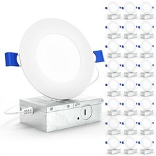 24 Pack 4 Inch Ultra Thin LED Recessed Ceiling Lights Slim, 5000K Daylight, Dimm