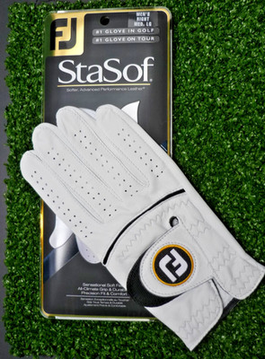Footjoy StaSof Herren Golfhandschuh Cabretta Leder - LH Spieler (RH -ML- Pearl)