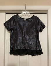  Karl Marc John Black & Metallic Silver Top - Size Small