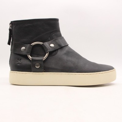 Frye Lena Harness Women's Size 7.5 Sneakers Bootie Black Leather Back Zip