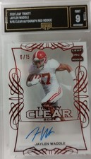2021 Leaf Trinity - Jaylen Waddle #BA-JW1 Red Rookie Clear Autograph 6/15 GMA 9