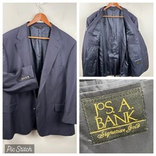 Jos A Bank Navy Blue Signature Gold 46S 100 Wool Blazer Sport Coat Jacket