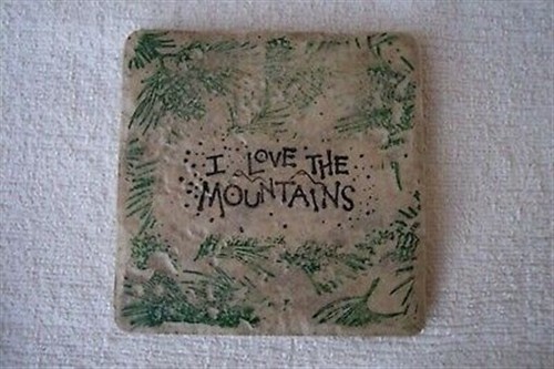 I Love the Mountains 4 Coaster SET cabin decor country cottagecore cork backed - Picture 8 of 8