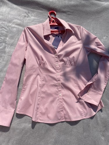MEXX New fitted blouse shirt in soft pink Size L-M cotton long sleeve with tags - Picture 14 of 24