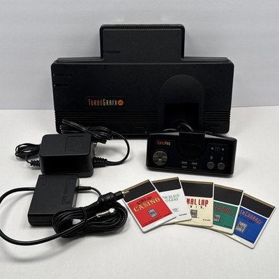 TurboGrafx-16 Console Bundle 5 Games OEM Controller & Power Cords Tested