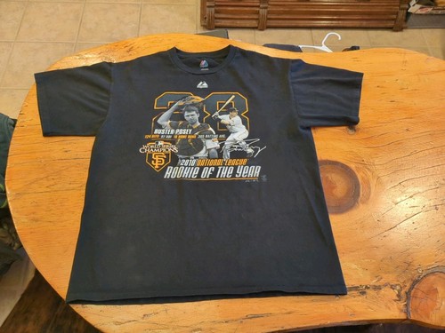2010 Rookie Of The Year - Buster Posey San Francisco Giants T-Shirt Size Large - Picture 1 of 8