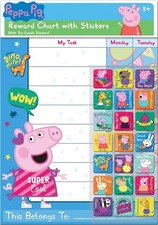 Peppa Pig Reward Chart with Stickers, Reusable Visual Behaviour Home School SEN