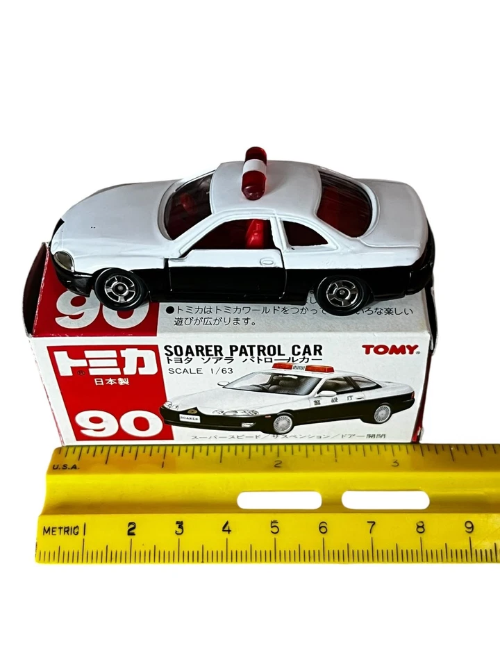 Coche patrulla Tomica Toyota Soarer escala 1/63 diecast modelo de policía #90 Foto 2 de 3