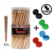 Kashmir Pre Rolled Cones Unbleached 200 pack Classic 1 1/4 Size Rolling Cones