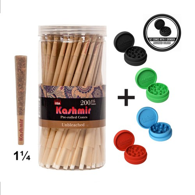 #ad Kashmir Pre Rolled Cones Unbleached 200 pack Classic 1 1 4 Size Rolling Cones $21.99