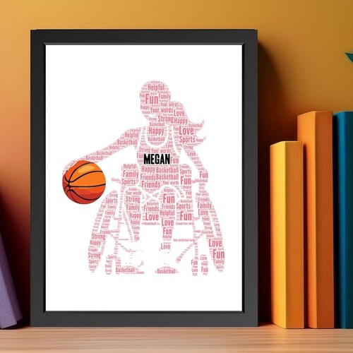 Custom Female Wheelchair Basketball Word Frame Print | Player Printed A5/A4/A3 - Picture 2 of 9