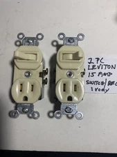 2pc  Leviton Toggle Switch And Receptacle 15 Amp Switch  Nos