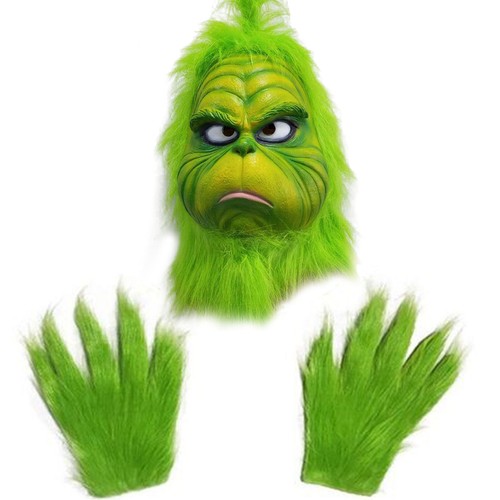 Adults The Grinch Costume Xmas Party Cosplay Christmas Santa Fancy Dress Outfits - Picture 17 of 20