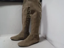 PFR LUCKY BRAND GAVINA Taupe SUEDE OVER THE KNEE Tall Flat Riding BOOTS US 7 Med