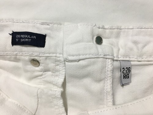 Gap Women's Size 2/26 White Denim Cut-Off Shorts Mid Rise 5" Inseam - Picture 4 of 7