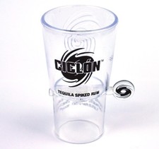 4x Bacardi Rum USA Plastik Becher mit Venti Stamper Schnapsglas Shot Glas