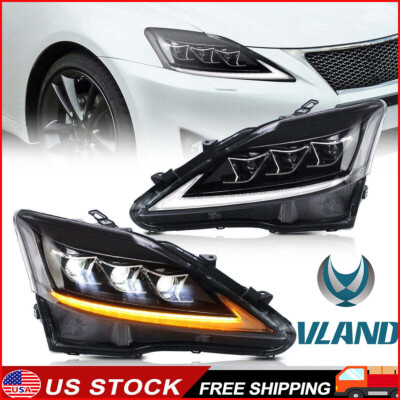 VLAND Projector FULL LED Headlights For 2006-2013 Lexus IS250 IS350 ISF Sedan