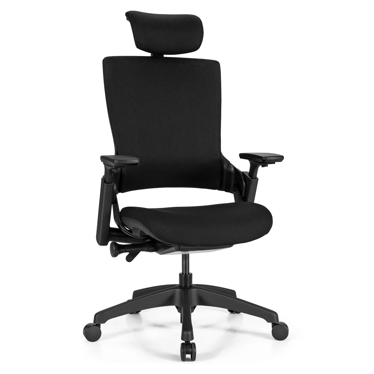 Costway Office Chair Adjustable Mesh Computer Chair with Sliding Seat & Lumbar Support, Black