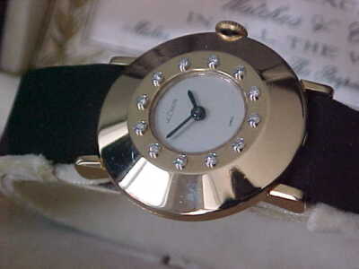 Vintage Lecoultre Diamond Bezel Beau Brummel Watch 14KT Solid Gold Box & Papers
