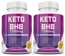2 X KETO BHB 1200mg PURE Ketone FAT BURNER Weight Loss Diet Pills Ketosis