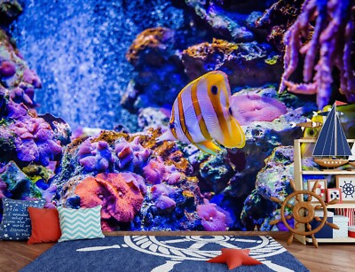 3D Coral Fish G10540 Wallpaper Wall Murals Removable Self-adhesive Honey