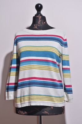 Seasalt Cornwall Women s Speckled Wood Striped Jumper Size UK12 EU40