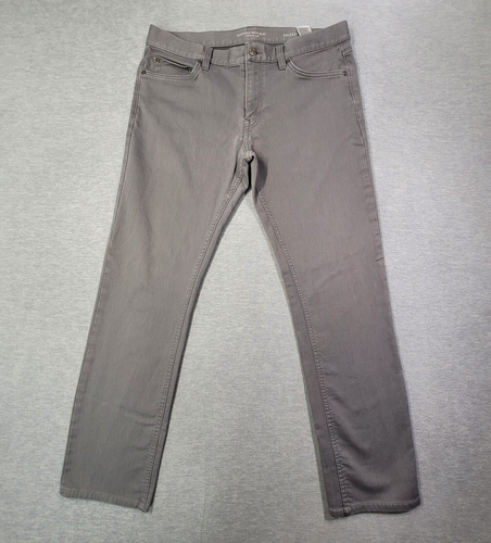Banana Republic Jeans Mens 34x32 Gray Traveler Slim Fit Straight Leg Stretch