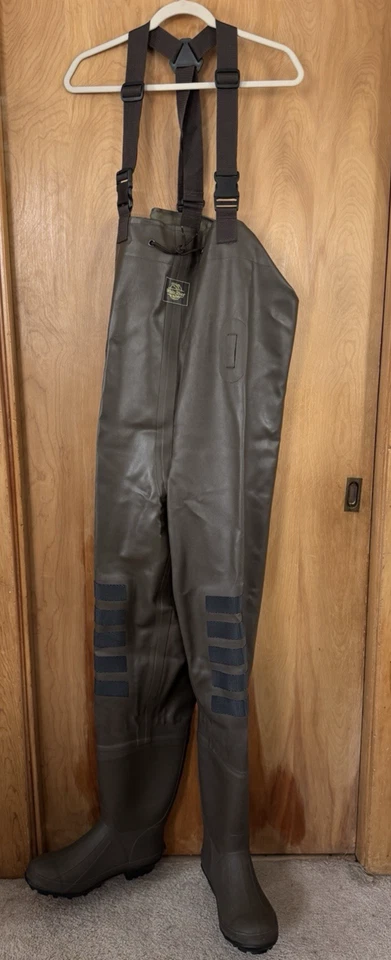 White River Fly Shop Rubber Boot-Foot Chest Waders Men's Size 13 Brown BRAND NEW - Image 3 of 4