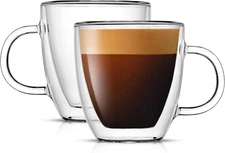 Savor Double Wall Insulated Glasses Espresso Mugs (Set of 2) - 5.4-Ounces