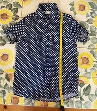 VINTAGE Y2K AMERICAN APPAREL Size XS Polka Dot Button-Down Blouse USA Made NEW