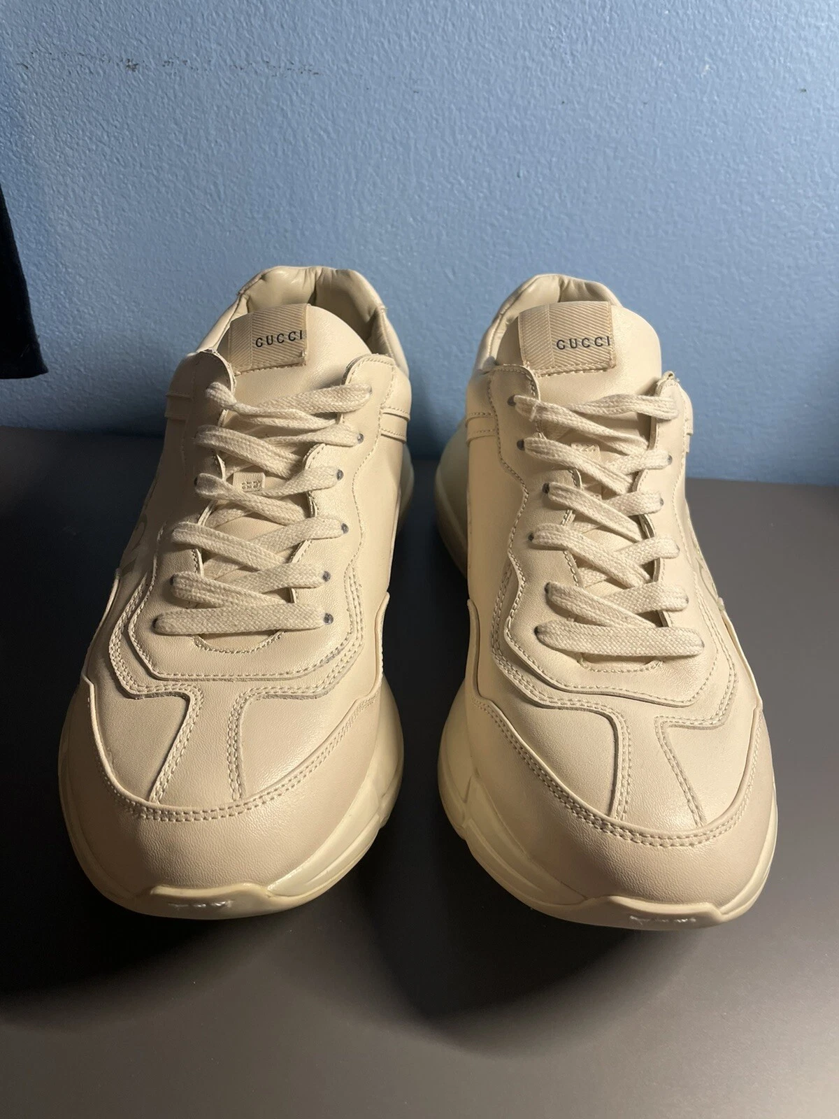 Baskets en cuir Gucci taille 9 [HOMMES] « imprimé blanc »