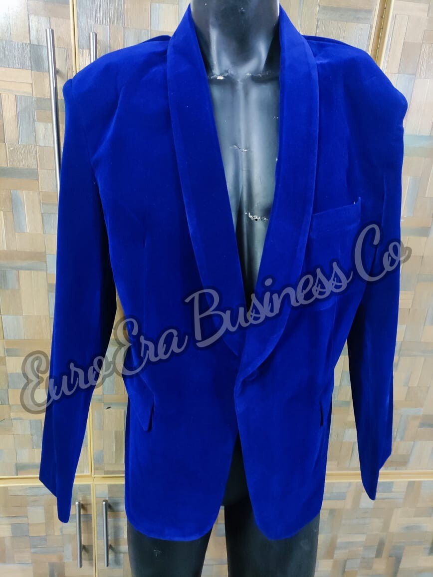 New Men Royal Look Dinner Party Wear Velvet Smoking Blazer Coat Jacket