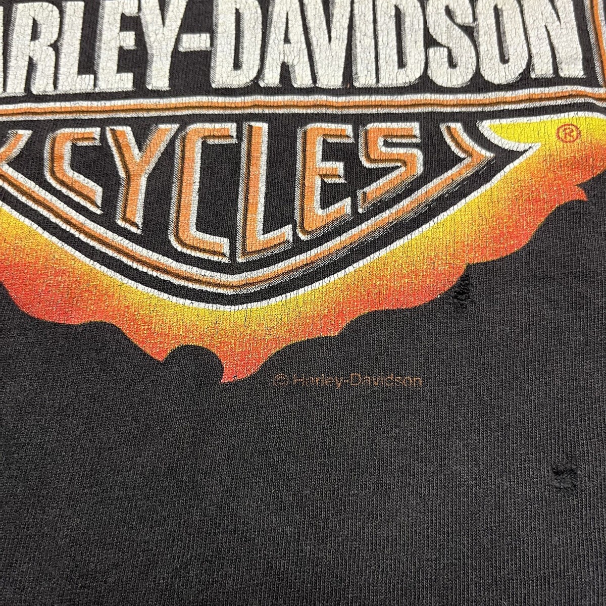 Vintage 90s Harley Davidson Flame Logo T Shirt XL | eBay