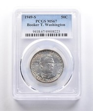 1949-S Booker T Washington Commemorative Half Dollar MS67 PCGS *6790