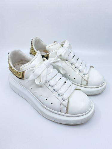 Autentico Alexander McQueen Scarpe Da Ginnastica in Pelle Bianco Autentico  Misura UK 4.5 EU 37.5 | eBay