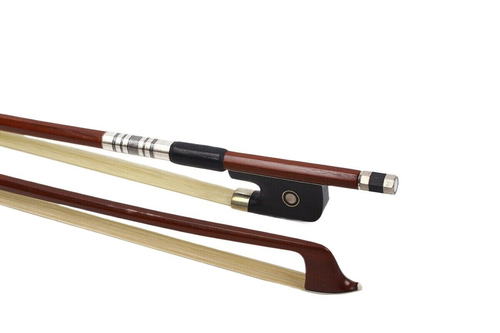 Viola Bow 16 inch Brazilian Ebony Frog Inlay Natural White Horsehair Straight - Picture 5 of 7