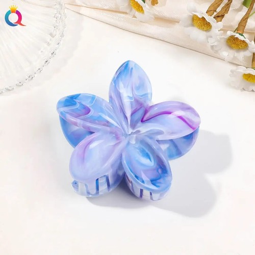 Hawaiian Style Flower Hair Clips, 2-Pack Marble Claws for Thin Hair, Beach Acces - Picture 28 of 71